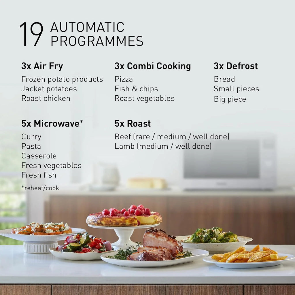 2026 Microondas combinado Panasonic NN – CD58RSEPG de 27 L, 4 en 1, con función de freidora de aire y cesta de cocción, inversor de 1000 W, grill de 1300 W, cocción con ventilador, 19 programas automáticos, acero inoxidable.