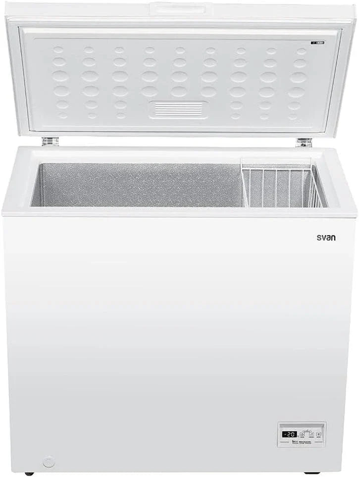 2026 Svan Congelador horizontal Blanco SCH2002EDC. Capacidad 198 Litros, 1 Cesta, Bajo nivel Sonoro, Eficiencia Energética Clase E