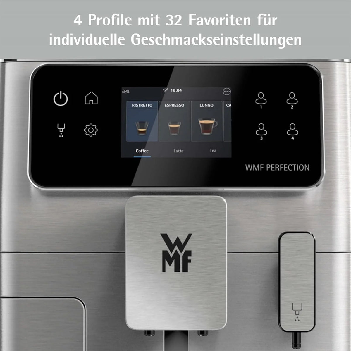 Cafetera automática WMF Perfection 640 de 2026 con sistema de leche, 16 especialidades de bebidas, doble termobloque, molinillo de acero inoxidable, almacenamiento de perfiles de usuario (640: WMF Perfection 640 con sistema de leche)
