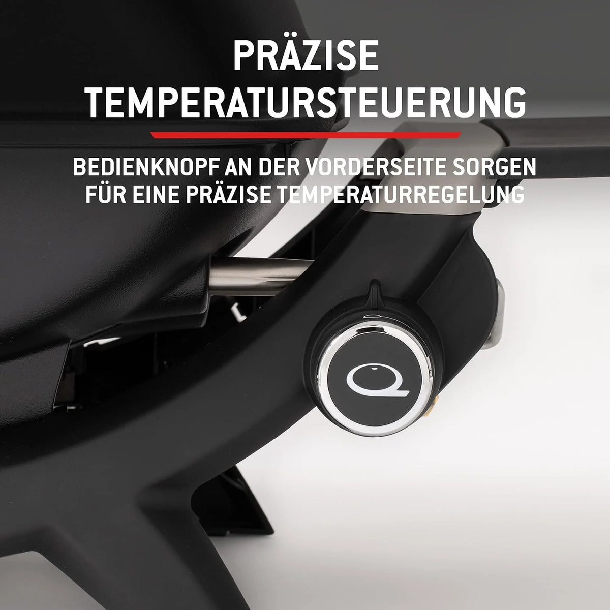 Parrilla de gas portátil Weber Q 1100N 2026, ligera, ideal para acampar, patios y balcones. Cuenta con quemador de alto rendimiento, rejillas de hierro fundido esmaltado y encendido electrónico. Color negro medianoche.