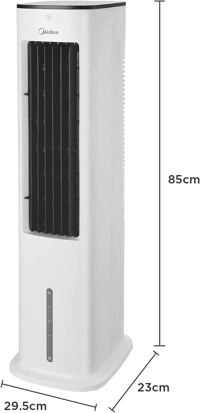 Enfriador de aire Midea 2026 con refrigeración por agua, aire acondicionado portátil, ventilador con 5 litros de refrigeración por agua, humidificador e ionizador, aire acondicionado sin tubo de escape, 355 m³/h, ventilador con control remoto, 55 W
