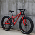 2026 26"Bicicletas de Montaña,21 Velocidad Bikes Bicicleta Montaña,Bicicleta de Montaña para Adultos Fat Tire,Marco de Acero de Alto Carbono Doble Suspensión Completa Doble Freno de Disco (rojo)