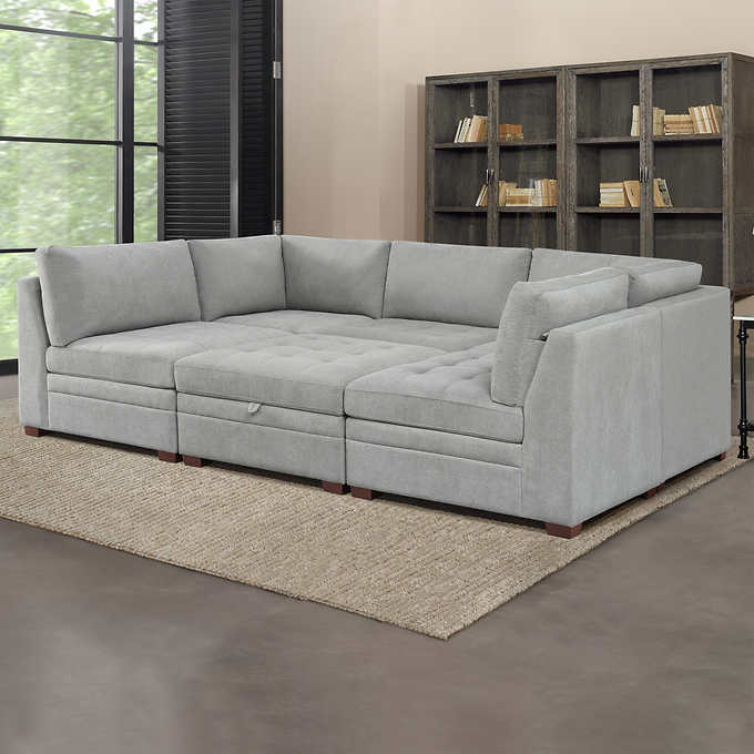 2026 Thomasville Tisdale Fabric Sectional with Storage Ottoman