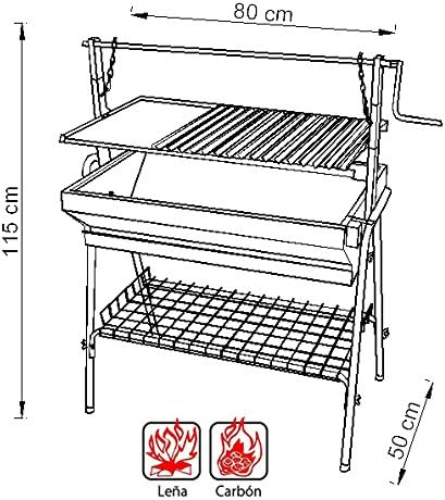2026 Imex EL ZORRO 71764 – Barbacoa con Plancha y Ascensor, Negro, 80x50x115cm