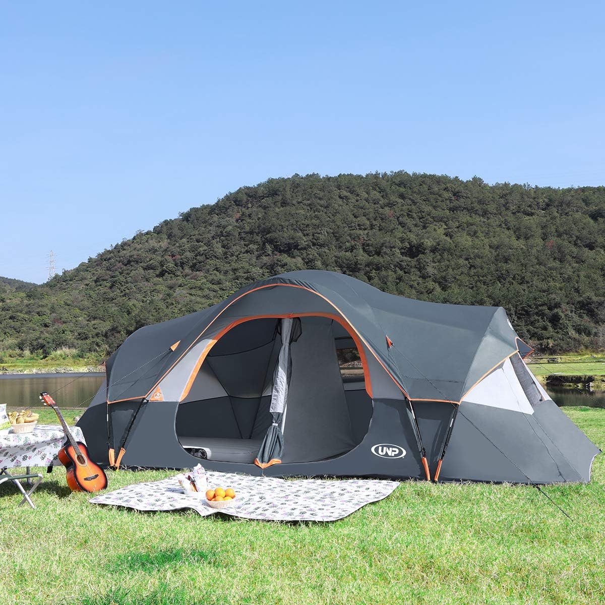 2026 Camping Tent 10-PERSON-FAMILY Tents, Parties, Music Festival Tent, Big, Easy Up, 5 Large Mesh Windows, Double Layer, 2 Room, Waterproof,…