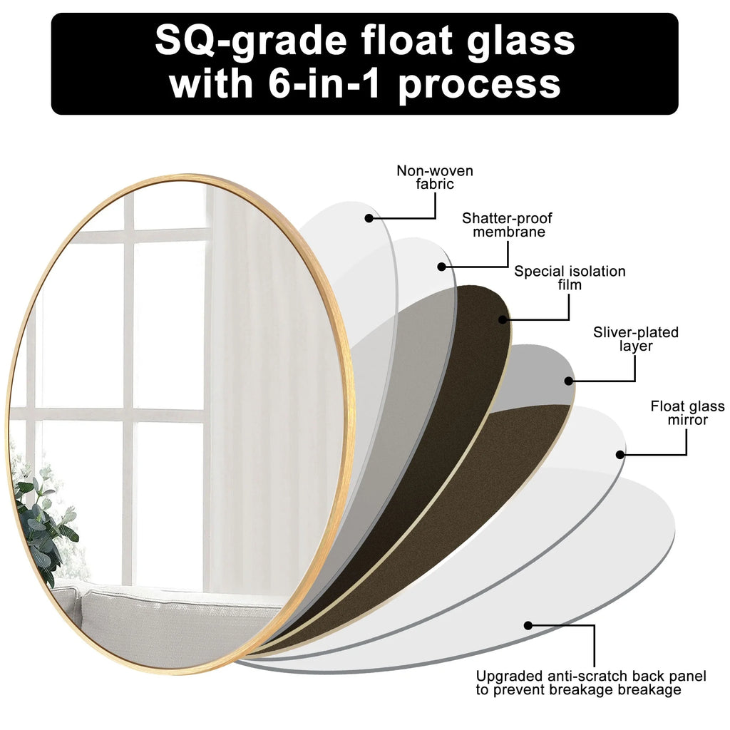 2026 Modern Round Bathroom Vanity Mirror, Wall Mounted Circular Mirror for Bathroom, Bedroom and Home Decor