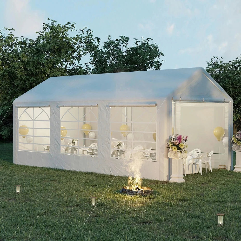2026 Topcobe 10' x 20' Heavy Duty Party Tent & Carport with Removable Sidewalls and Double Doors, Large Canopy Tent, Sun Shade Shelter, Outdoor Patio Canopy for Garden Backyard Parties, BBQ, White
