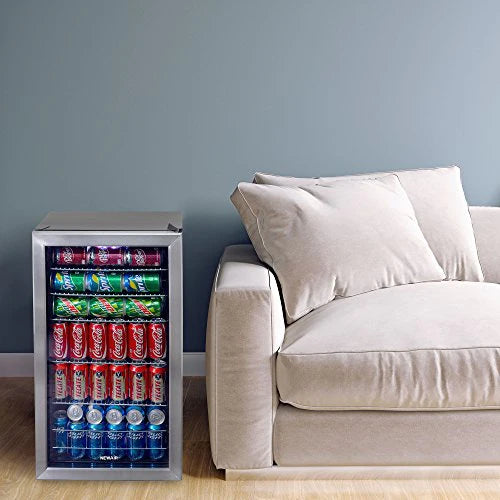 2026 Beverage Refrigerator Cooler | 126 Cans Free Standing with Right Hinge Glass Door