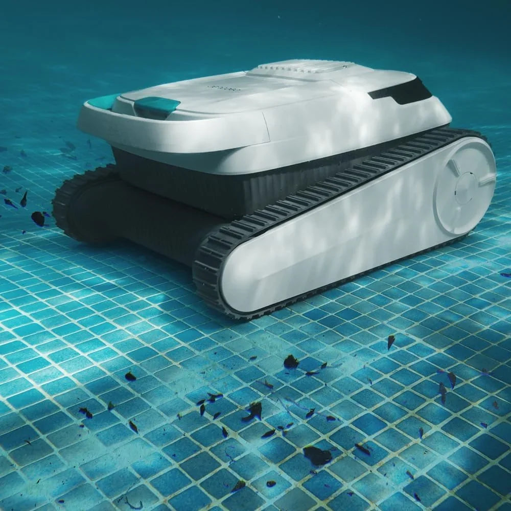 2026 Cecotec Robot Limpiapiscinas para Fondos, Paredes y Línea de Flotación Conga Pooldroid 5000 TotalClean Pearl. Superficies 100m2, Pendiente Máx 90º, Limpieza Ordenada, Autonomía 100min, Capacidad 4L