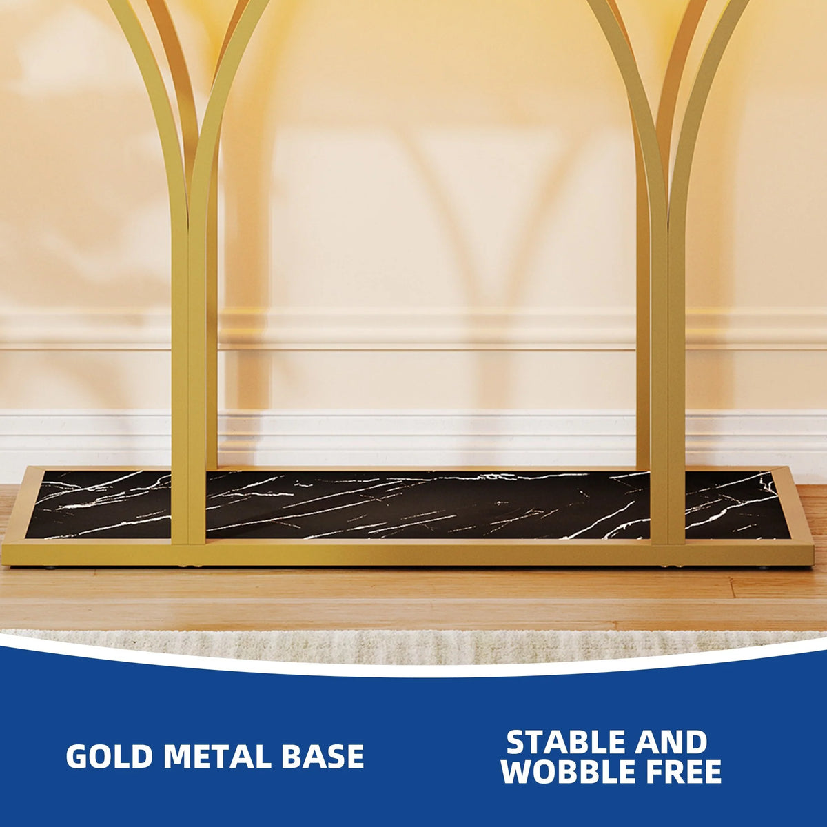 2026 Modern Gold Console Table with Marbled Top, Sofa Table for Entryway and Hallway