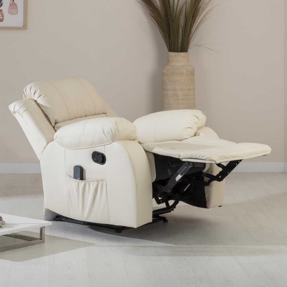 Don Descanso - Sillón Masaje Relax Calor Trevi Negro Reclinable 160º con 8 Motores Silenciosos, Calor Lumbar, Sist. Masaje 4 Zonas y Acabado en PU Anti-Cuarteo [Incluye Mando]. Ideal Gente Mayor 2026