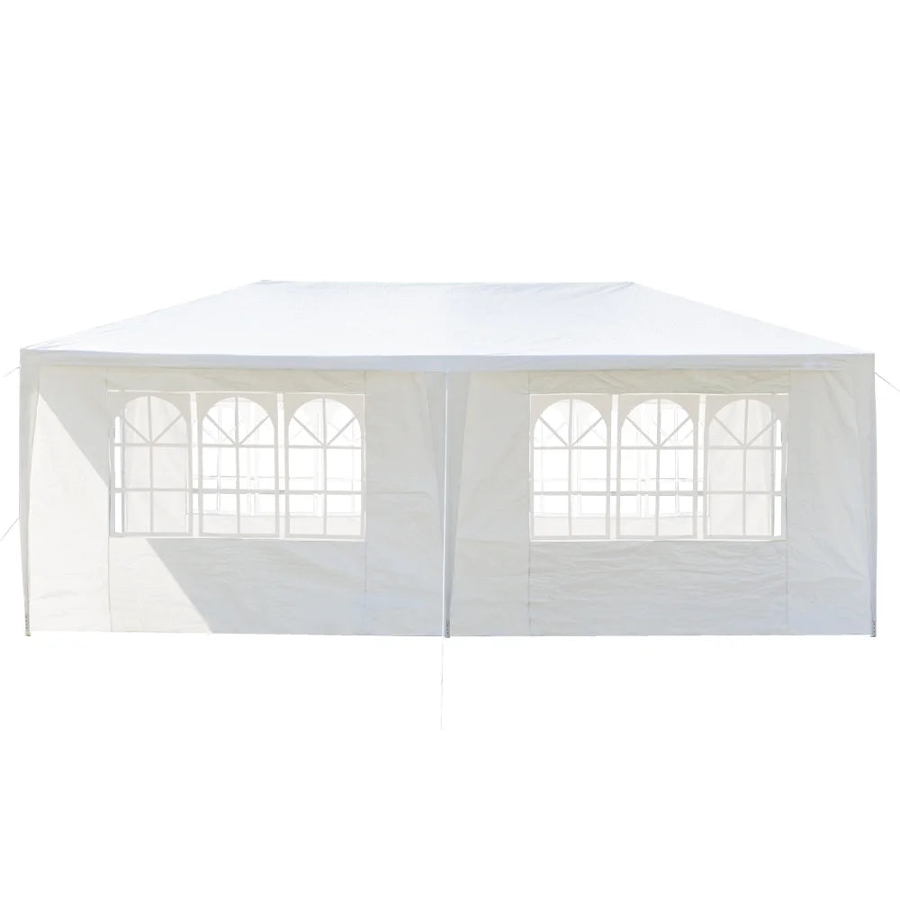 2026 10'X20' Outdoor Party Tent with 4 Removable Sidewalls, Waterproof Canopy Patio Wedding Gazebo, White