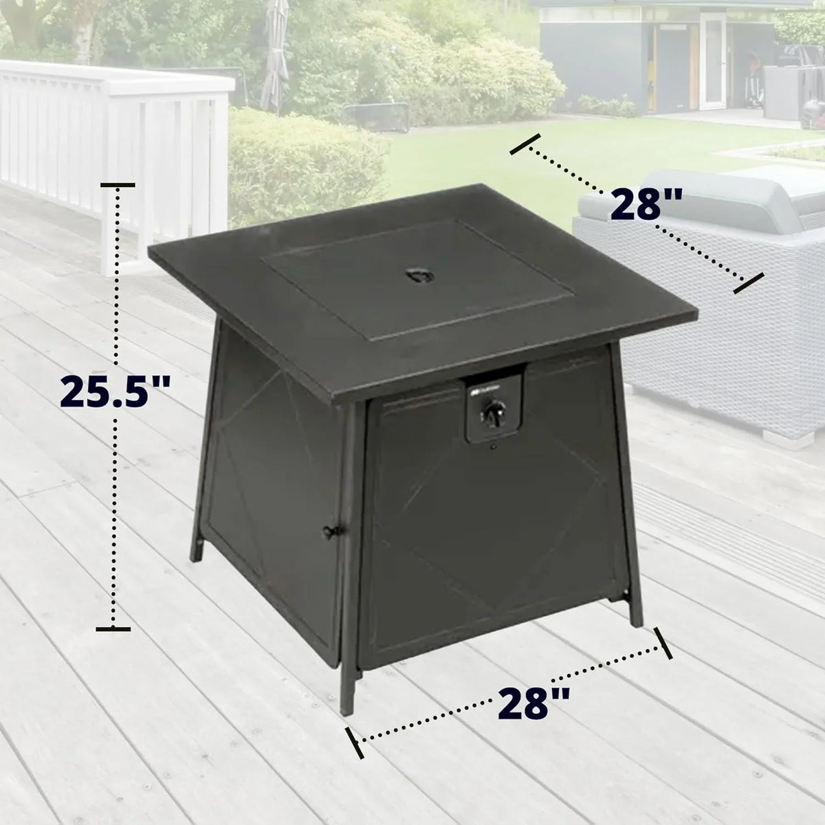 2026 Four Seasons Patio Dual Heat 50,000 BTU Square Gas Fire Pit