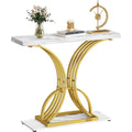 2026 Modern Gold Console Table with Marbled Top, Sofa Table for Entryway and Hallway
