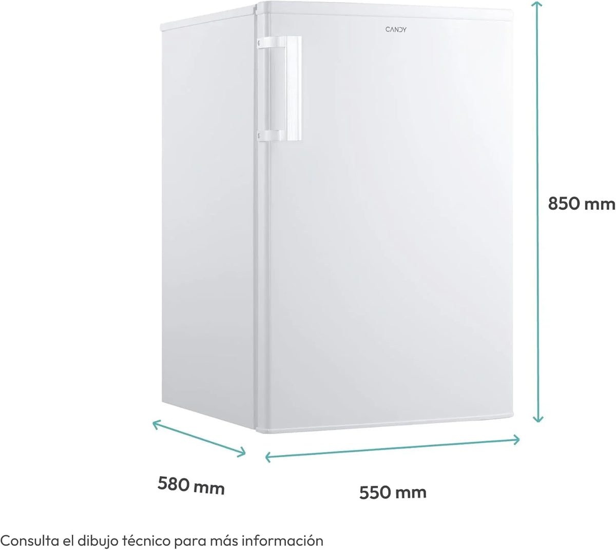 2026 Candy CCTOS 544WHN Frigorífico Mini con Congelador, Bajo Encimera, 40DB, Capacidad 109L, Cajón Verdulero, Temperatura Regulable, Luz LED, Puerta Reversible, Alto 85cm, Blanco