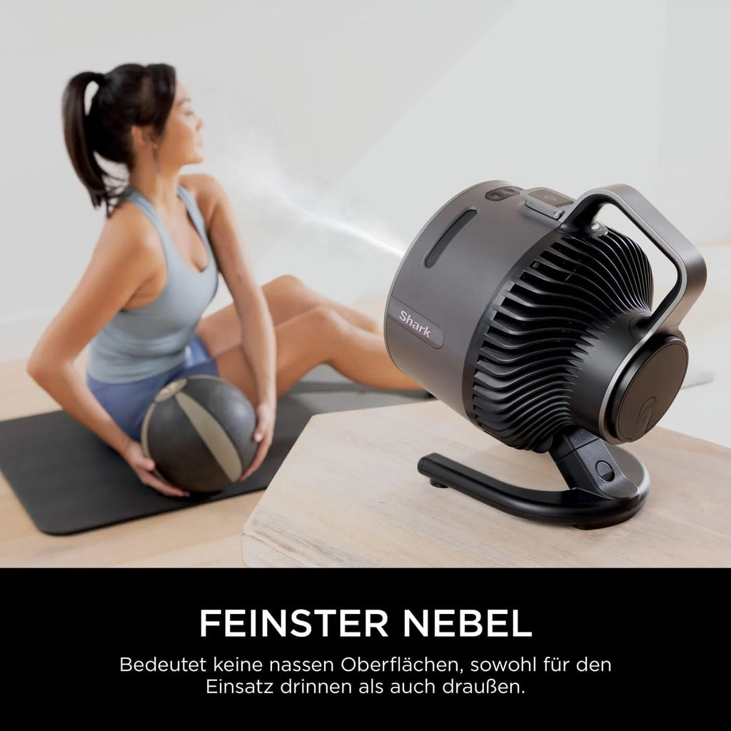 Ventilador Shark FlexBreeze 2026, ventilador híbrido silencioso (con cable e inalámbrico), portátil, para uso en interiores y exteriores, resistente a los rayos UV y al agua, ultra potente, ultra silencioso, blanco FA220EU