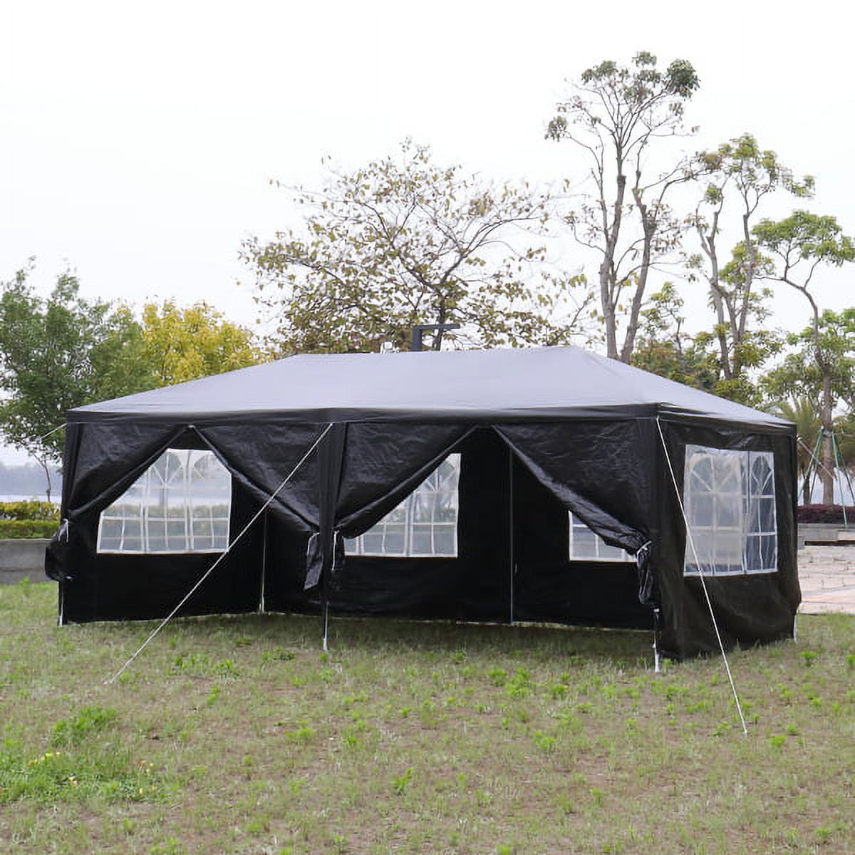 2026 Fithood 10'x20' Outdoor Party Tent with 6 Removable Sidewalls, Waterproof Canopy Patio Wedding Gazebo, Black