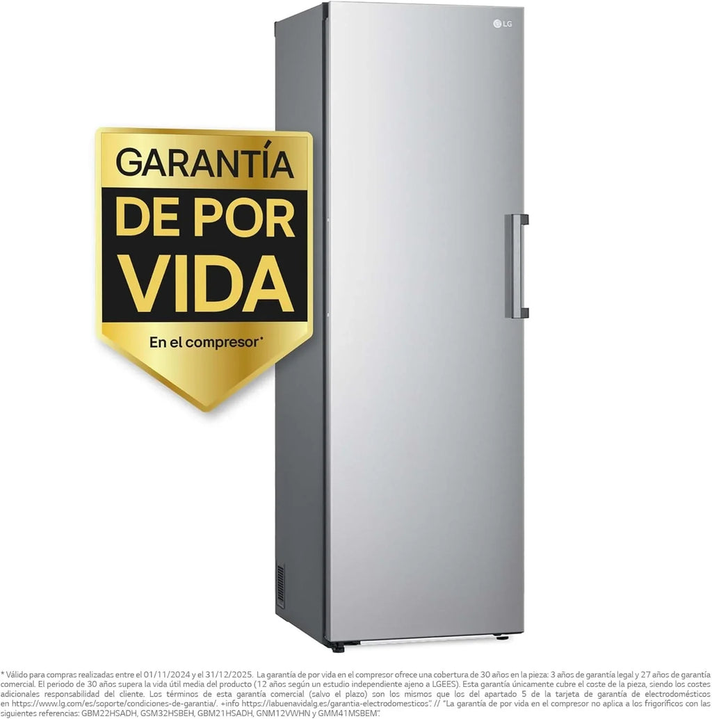 2026 GFT41PZGSZ – Congelador No Frost Total, 1 Puerta, Compresor Smart Inverter, de 355 L y 186 cm, Congelador Vertical con Funcion de Congelacion Rapida, Color Inox