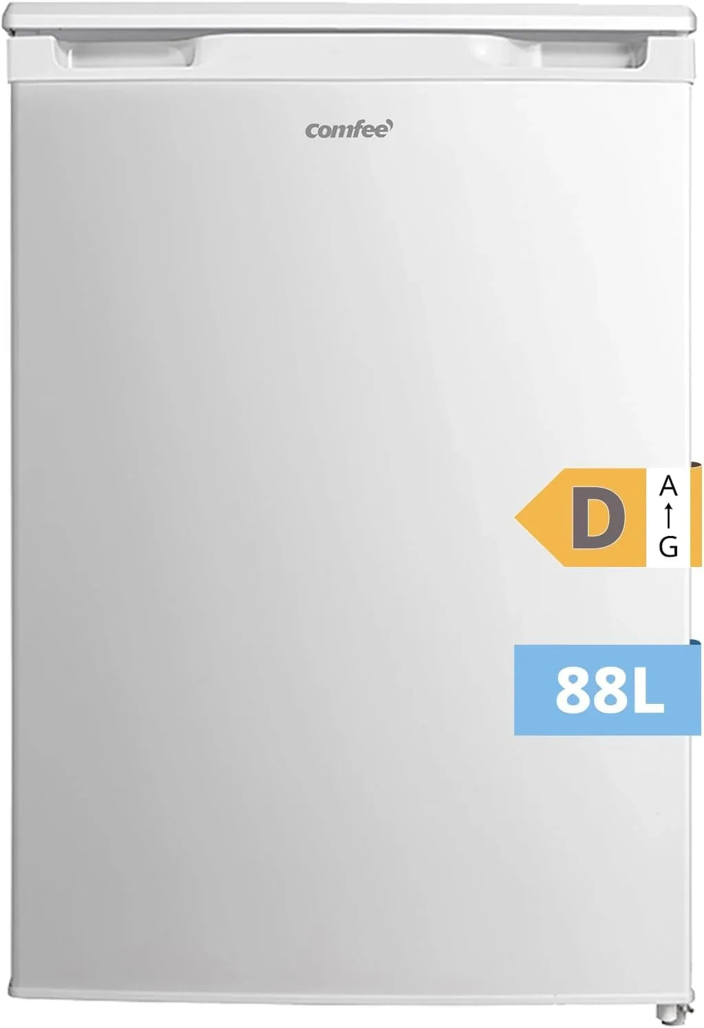 2026 COMFEE' RCU83WH3EU(E) Congelador vertical independiente 88 Litros, 3 cajones, Congelador de gran capacidad, Termostato ajustable, Puerta reversible, Blanco