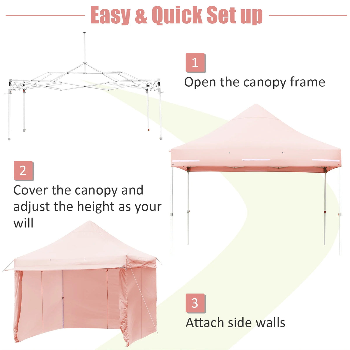 2026 Patiojoy 10x10ft Pop up Tent, 4 Height Adjustment Folding Camping Tent with Awning Blue