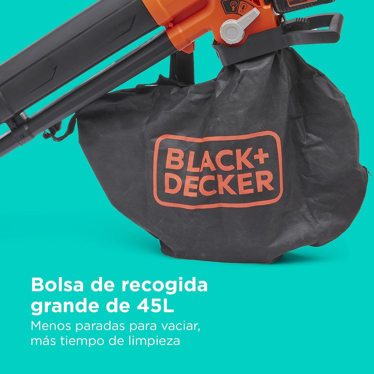 2026 BLACK+DECKER Sopladora, aspiradora y trituradora de Hojas sin Cable de 36v, con Bolsa de recolección de 45L y batería de Litio de 2.5Ah, BCBLV3625L1 – QW