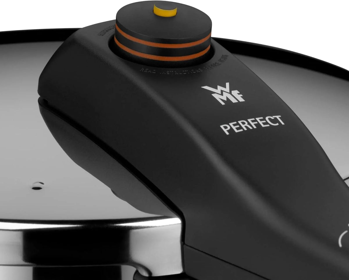 2026 Juego de olla a presión WMF Perfect One Pot para inducción, 2 piezas, capacidad de 4,5 L y 3 L, indicador de cocción grande, 2 niveles de cocción, asa de tapa extraíble, apto para todo tipo de cocinas, acero inoxidable.