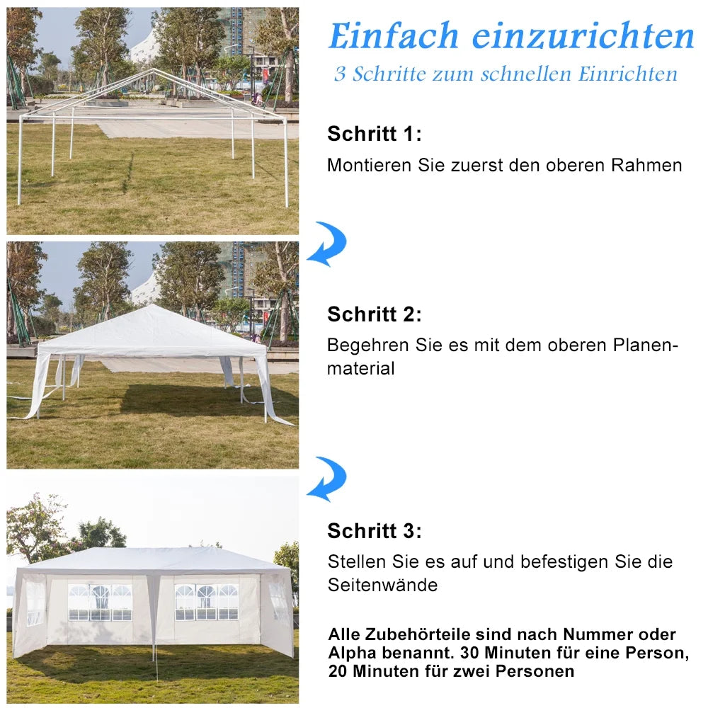 2026 10'X20' Outdoor Party Tent with 4 Removable Sidewalls, Waterproof Canopy Patio Wedding Gazebo, White