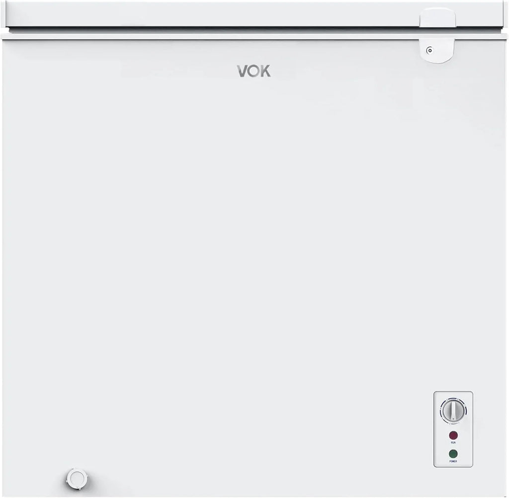 2026 VOK Congelador Horizontal 194 L Ancho 81,8 cm – Función Dual, Congelación Rápida, Luz LED, Bloqueo de Seguridad, Autonomía de 23 h, Blanco