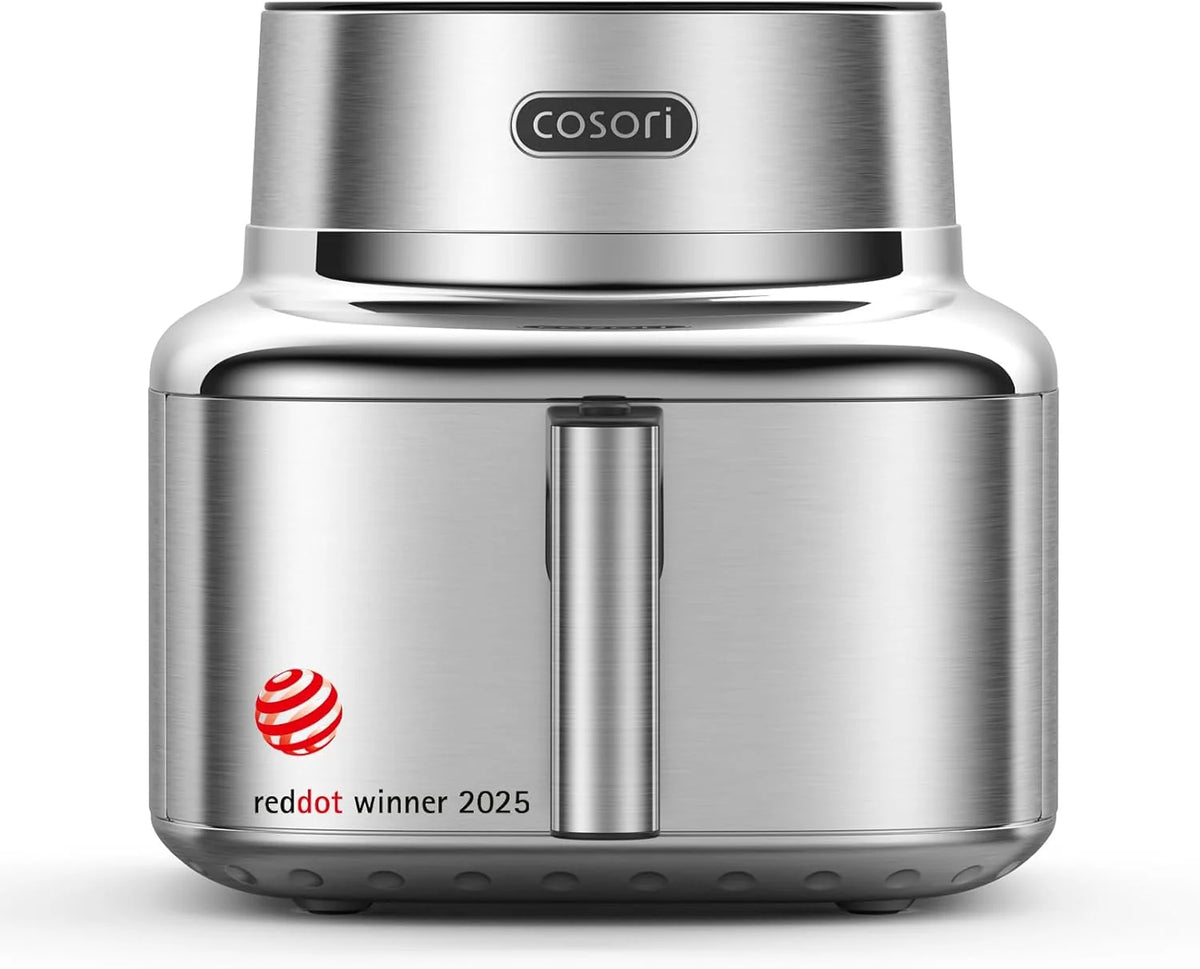 Freidora de aire COSORI 2026 | Modelo individual icónico | 96 % metal | Revestimiento cerámico, libre de PFAS y BPA | Freidora de aire 7 en 1 de 6,2 L | 61 % de eficiencia energética | Más de 50 recetas | Apta para lavavajillas | Plateada | SE601S