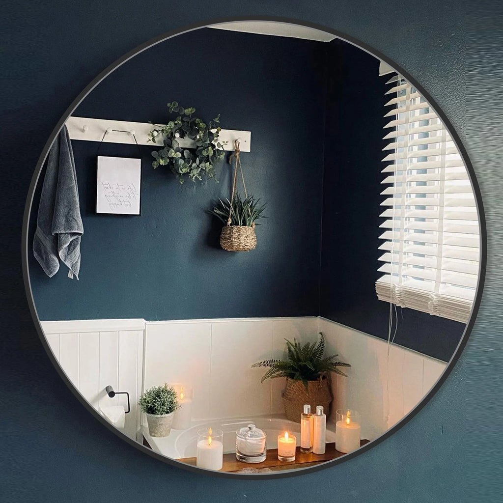 2026 Modern Round Bathroom Vanity Mirror, Wall Mounted Circular Mirror for Bathroom, Bedroom and Home Decor
