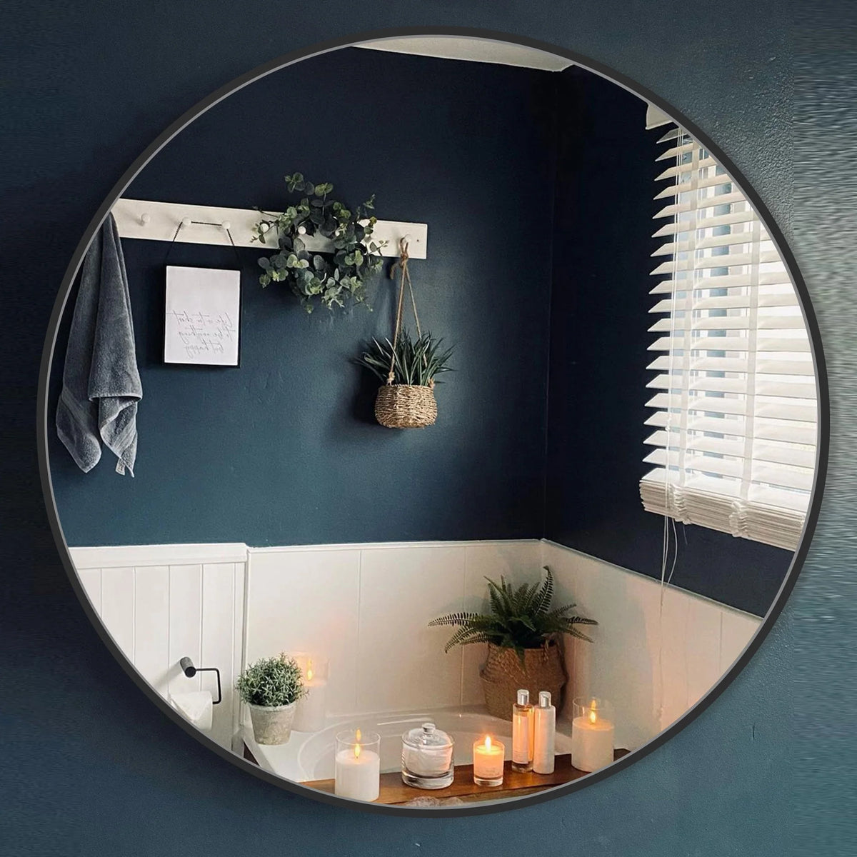 2026 Modern Round Bathroom Vanity Mirror, Wall Mounted Circular Mirror for Bathroom, Bedroom and Home Decor
