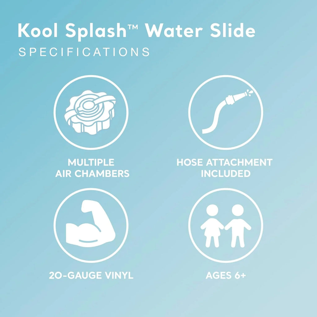 2026 Inflatable Water Slide Swimming Pool Play Center with Built in Sprayers for Kids and Adults, Ages 6 and Up, Blue