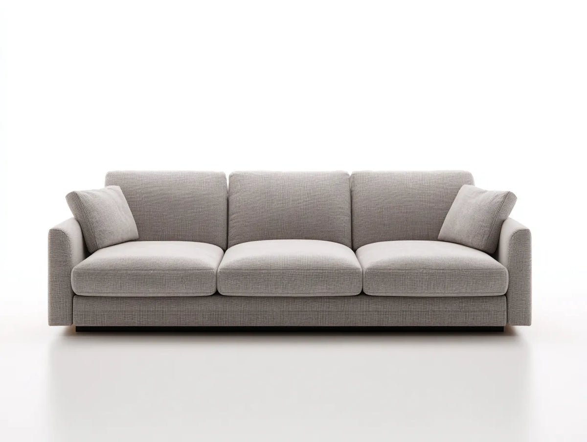 Sofá de tres plazas para salón 220 x 95 x 84 cm - gris perla - diseño contemporáneo de líneas bajas 2026