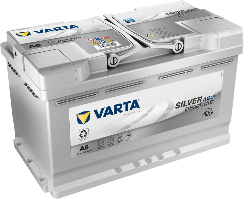 Batería VARTA Silver Dynamic AGM A6 2026 – Batería para vehículos Start – Stop y xEV 12V 80Ah 800A – Batería de arranque para vehículos con alta demanda de energía.