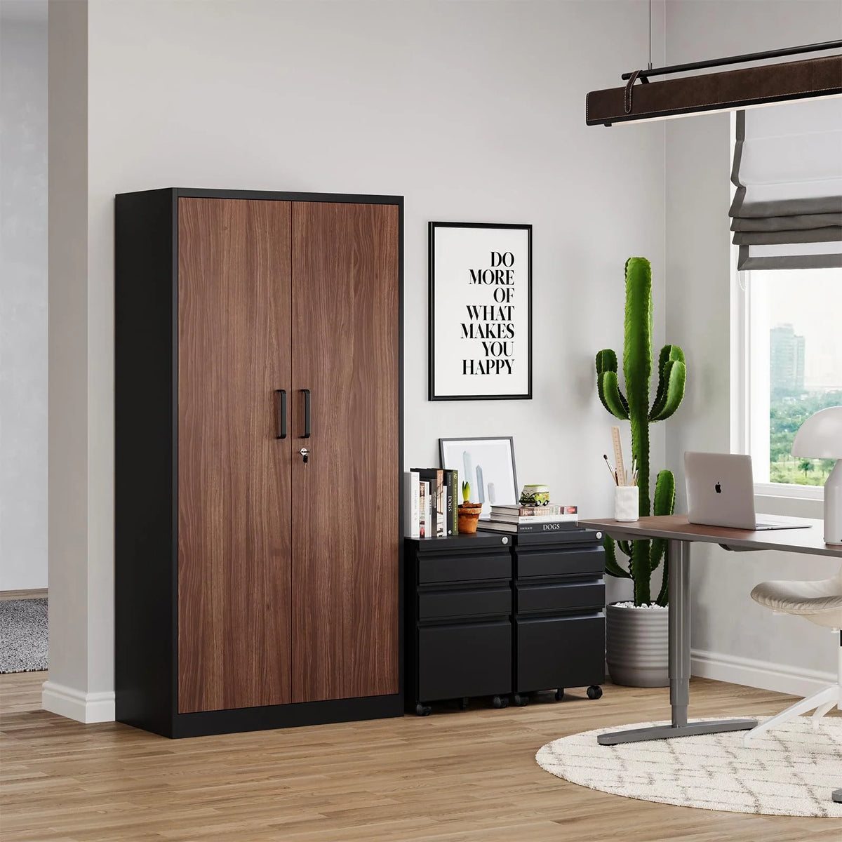 2026 STANI Metal Storage Cabinet with Locking Doors, Garage Lockable Steel Cabinets with 4 Doors and 5 Shelves for Home, Garage, Pantry Workshop Warehouse