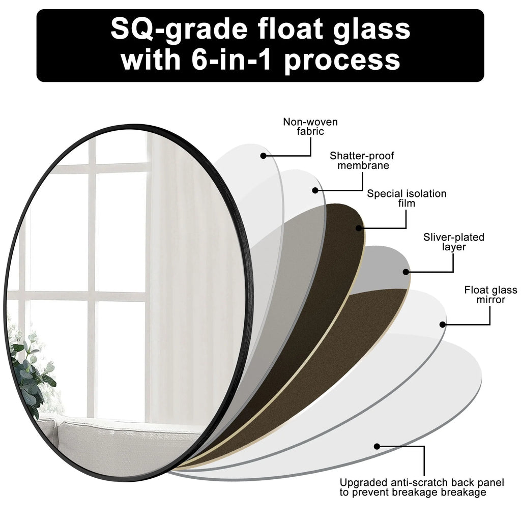 2026 Modern Round Bathroom Vanity Mirror, Wall Mounted Circular Mirror for Bathroom, Bedroom and Home Decor