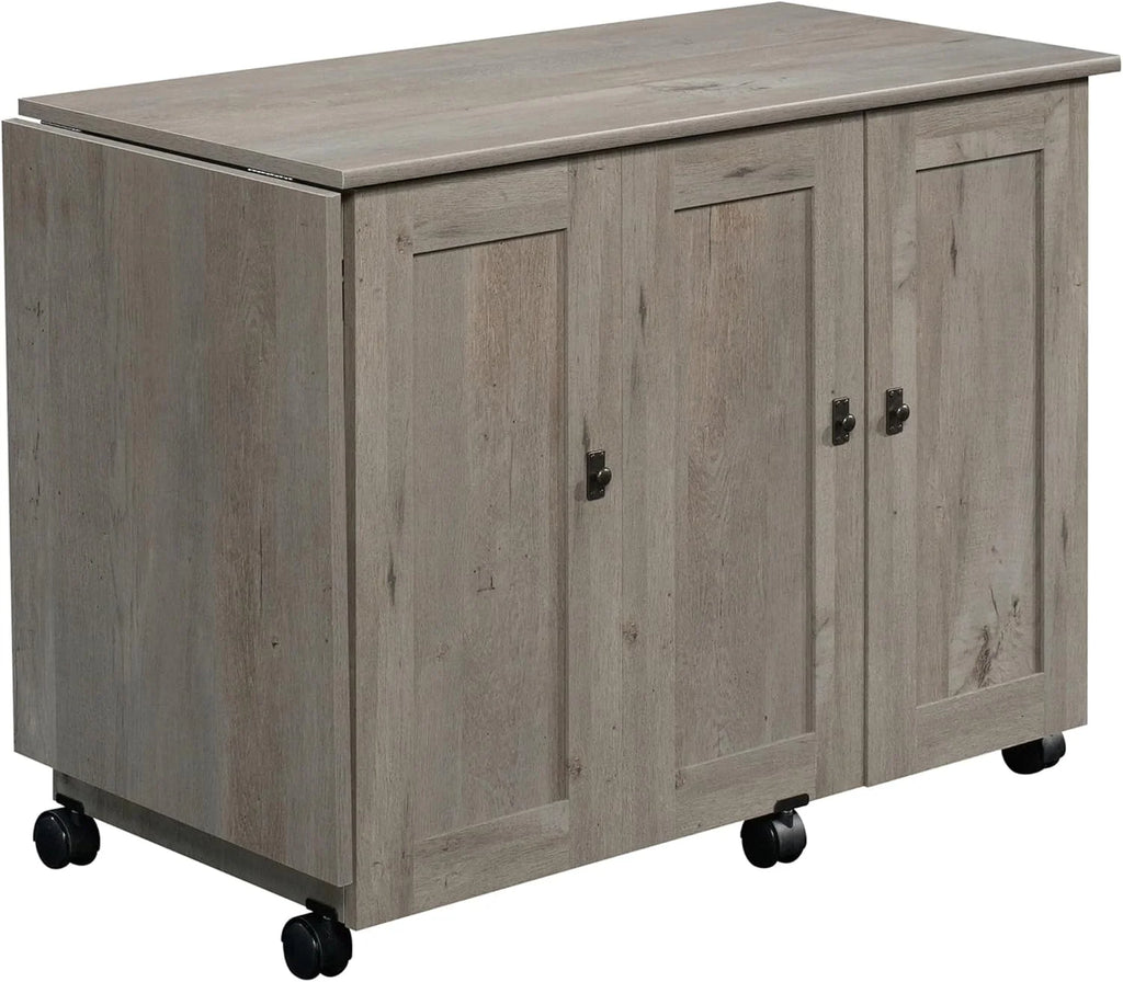 2026 Craft Cart Storage Cabinet, Rolling Sewing Table with Expandable Top, Mystic Oak