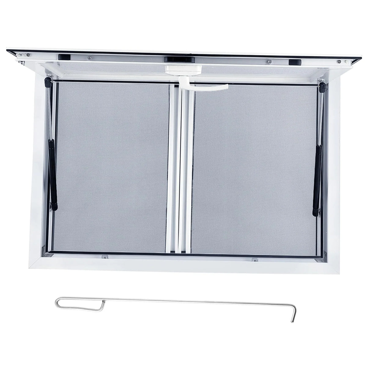 2026 Concession Window 36W X 36H Aluminum Alloy Food Truck Service Window with Sliding Screens & Awning Door, Hydraulic Lift, Locking Mechanism,…