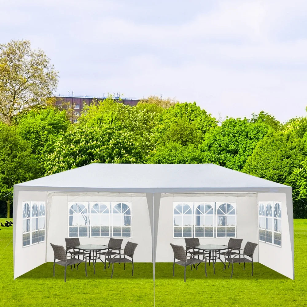 2026 10'X20' Outdoor Party Tent with 4 Removable Sidewalls, Waterproof Canopy Patio Wedding Gazebo, White