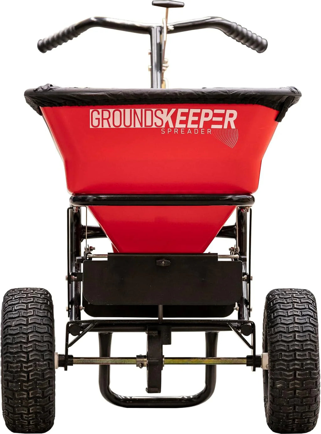 2026 Walk Behind Push Spreader, 100LB Capacity, for Salt, Ice & Snow Melt, Included Grate & Cover with Enclosed Gearbox for Protection