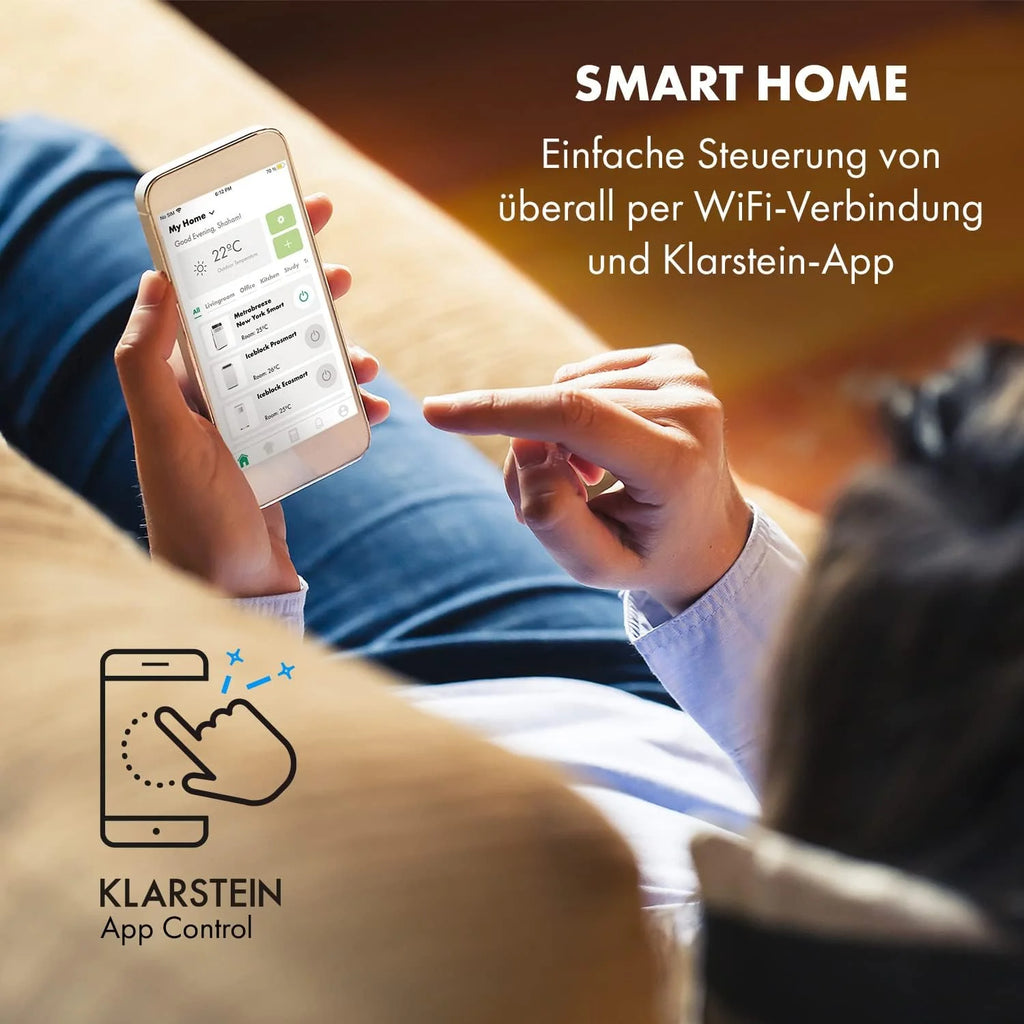 Aire acondicionado móvil Klarstein 2026 con manguera de escape, aire acondicionado 4 en 1 con ventilador, deshumidificador y modo nocturno, aire acondicionado pequeño y portátil para el hogar y la oficina, bajo consumo de energía, 9000 BTU.