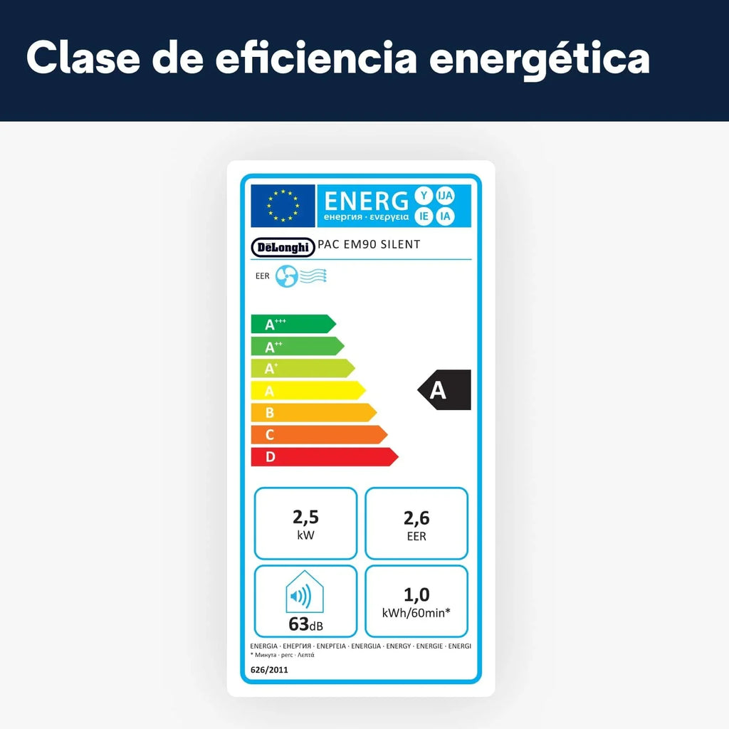 2026 Pinguino PAC EM90K SILENT Aire Acondicionado Portátil 9.800 BTU/h, 2.5 kW, hasta 85m³, Función Deshumidificador y Ventilación