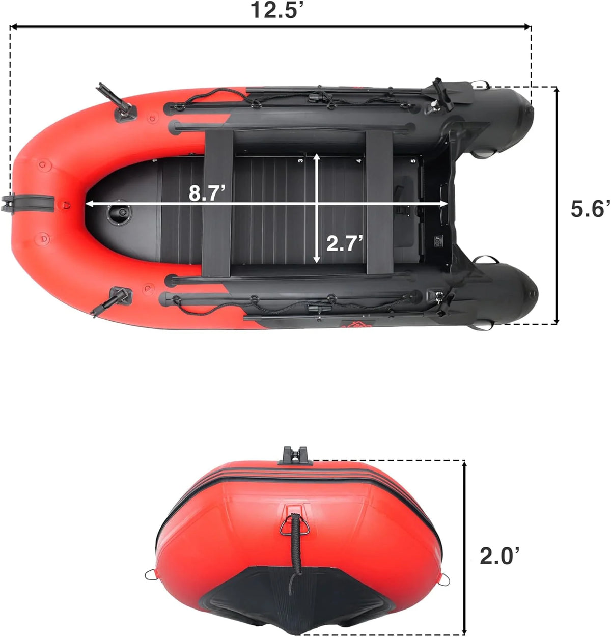 2026 Inflatable Boat | Yacht Dinghy Tender Raft | Multi Person Fishing Boat | Aluminum Floor Oars | Fishing Rod Holders | Heavy-duty Pvc | 2024…