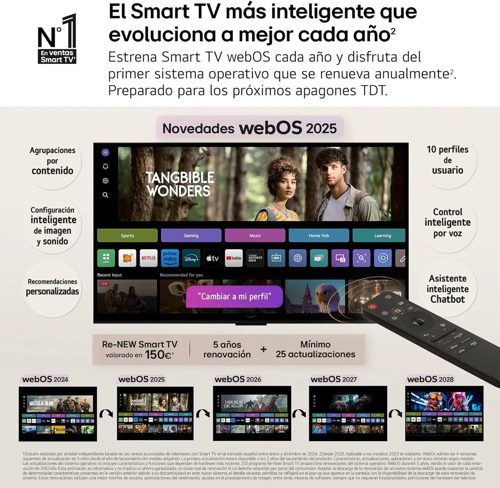 2026 OLED48C54LA – TV de 48", OLED EVO 4K, Smart TV AI C5, WebOS 25, Super Upscaling, Dolby Vision y Dolby Atmos, AMD FreeSync, Alexa/Google Assistant, Negro