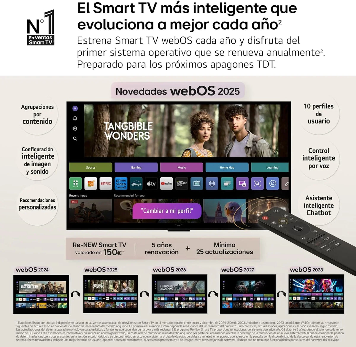 2026 OLED48C54LA – TV de 48", OLED EVO 4K, Smart TV AI C5, WebOS 25, Super Upscaling, Dolby Vision y Dolby Atmos, AMD FreeSync, Alexa/Google Assistant, Negro