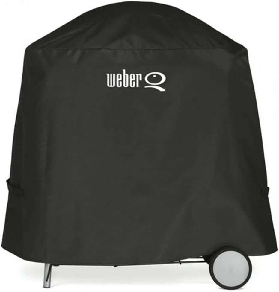 Parrilla eléctrica Weber Q2400 de 2026 con soporte y mesas laterales, superficie de cocción de 54 x 39 cm, portátil, rejilla de cocción de hierro fundido esmaltado en porcelana de 2 piezas, tapa y carcasa de aluminio fundido – Gris oscuro (55020879)