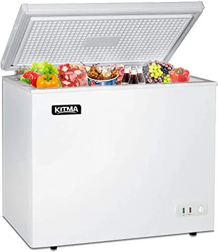 2026 Commercial Top Chest Freezer 7 Cu. Ft - Deep Ice Cream Freezer with Wire Storage Basket, Solid Door, for Groceries, Kitchen, Restaurant White