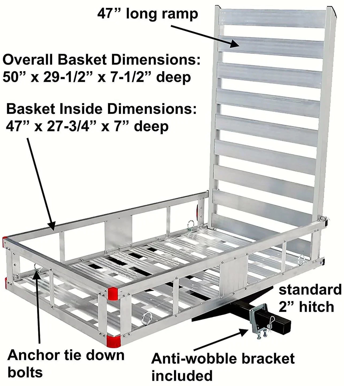 2026 80779 Aluminum Hitch Mount Cargo Carrier with 47′′ Long Ramp, 1 Pack