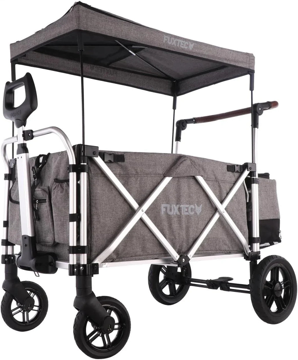 Carrito plegable original FUXTEC FX-CTL900 Premium Gris para niños, ideal para el jardín, la playa o la ciudad, se puede empujar o tirar, soporta hasta 75 kg. 2026