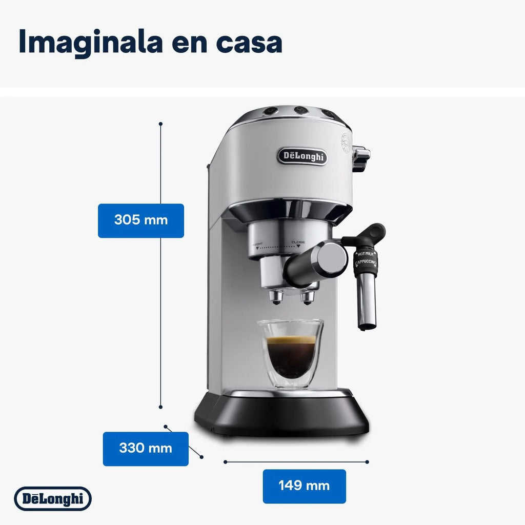 De'Longhi Dedica – Cafetera de Bomba de Acero Inoxidable para Café Molido o Monodosis, Espresso y Capuchino, Depósito de 1.3 Litros, Sistema Antigoteo, Modelo EC685.M, Color Metal 2026